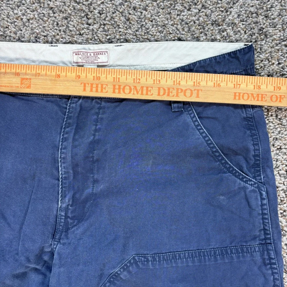 Wallace & Barnes Men's 34x32 Double Knee Workwear Pants Navy Blue Duck Canvas